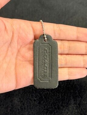 2.25" Vintage Coach Leather Key Fob Keychain Hangtag